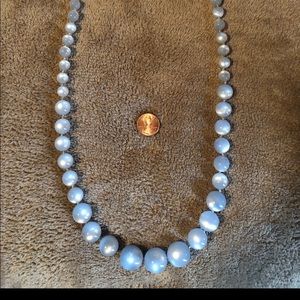Vintage Blue Beaded Necklace